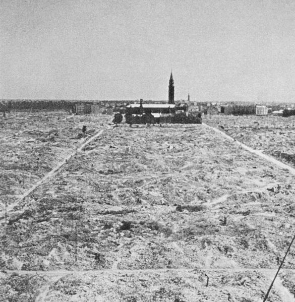 Warsaw Ghetto destroyed by German forces 1945